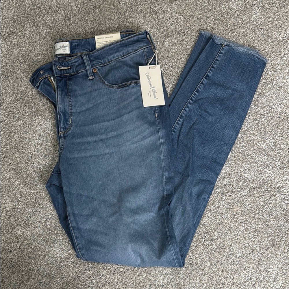Universal Thread Mid-Rise Skinny Distressed Jeans, 14L